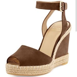 Stuart Weitzman Waycool Nubuck wedges Sz 5.5 NWOT